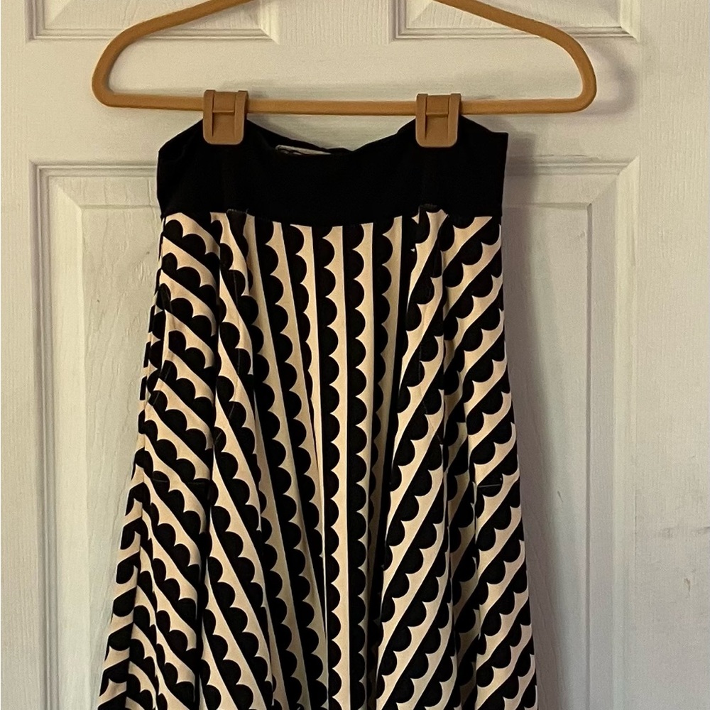 Effie's Heart Black and Cream Midi Skirt